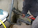 Bei den Wandbohrungen ist die Schweinerei mit dem Wasser besonders übel...