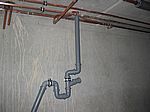 Das Abwasserrohr für das Aquarium im Eßzimmer - mit selbstgebautem Geruchsverschluß :-)