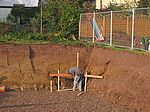 Das Schnurgerüst wird erstellt