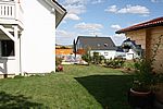 Blick von unserer Hütte zur Terrasse